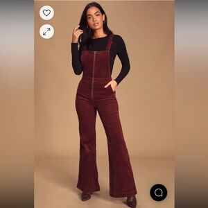 ROLLAS - Eastcoast Flare Overall - Burgundy Corduroy size 26